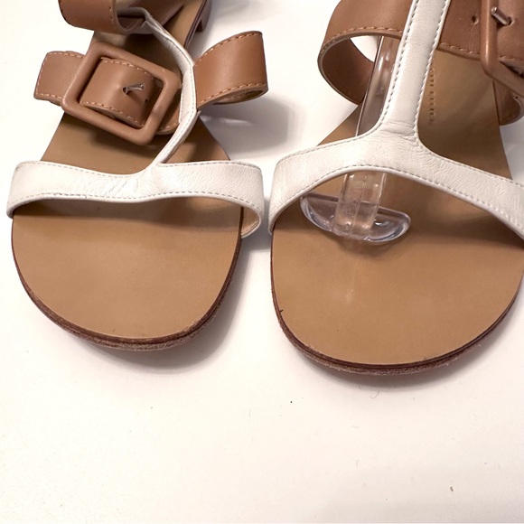 Giuseppe Zanotti 2 Tone Strappy Gladiator Flat Sandal Tan White 39 - Picture 7 of 8